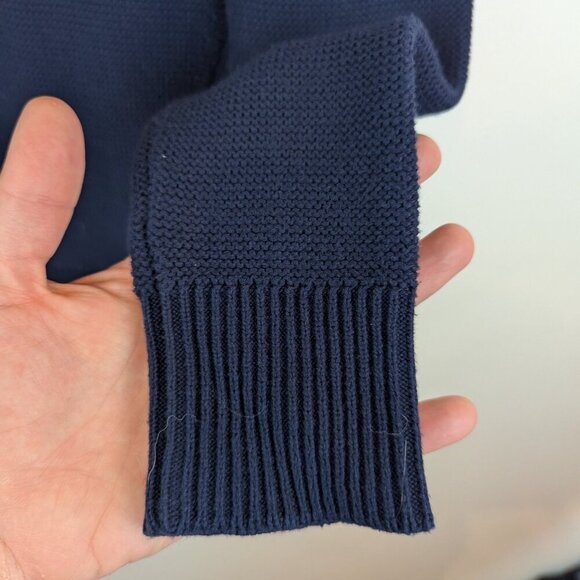 Kinross Navy Garter Stitch Sweater, Sz S - Picture 8 of 10
